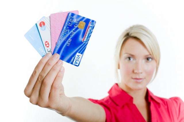 Girl holding cards